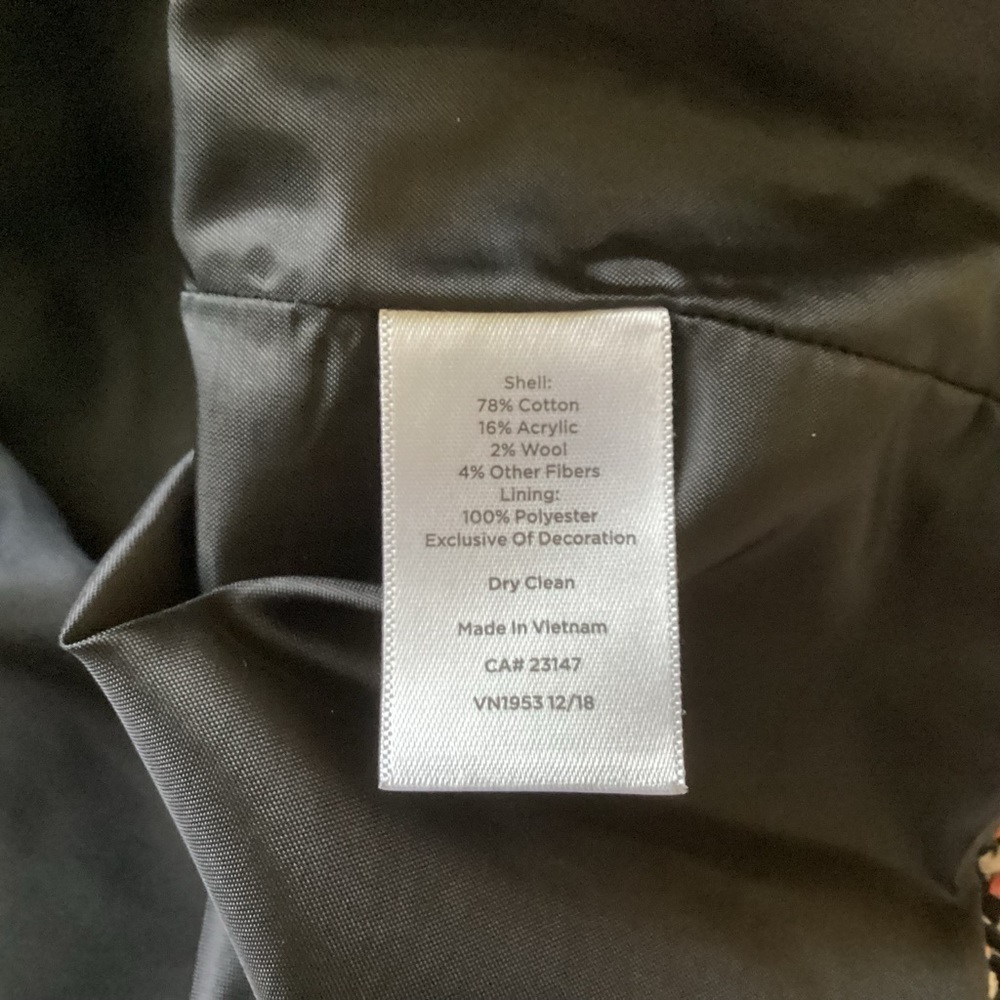 Talbots Women’s Black/White/Orange Tweed Hook & Eye Closure Blazer.  Size 10 - Picture 5 of 11
